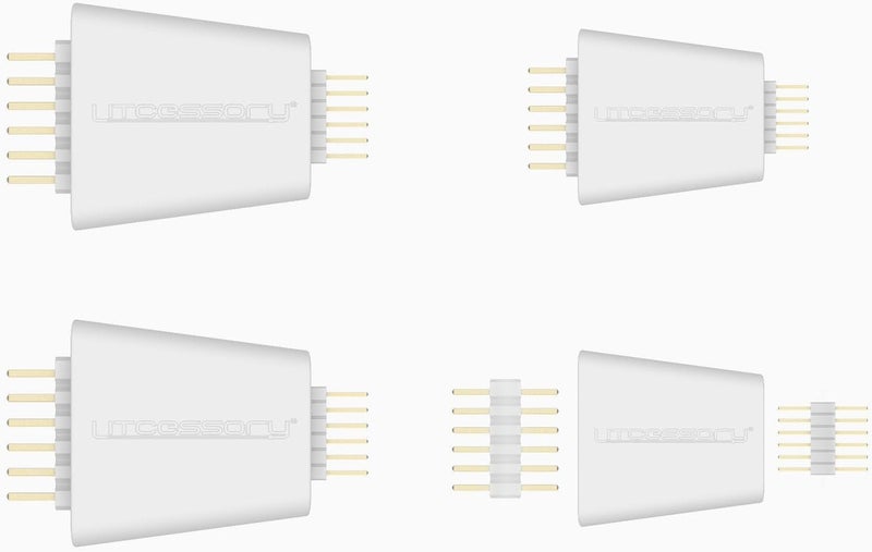 Litcessory V3 to V4 Lightstrip Adapter for Philips Hue Lightstrip Plus (4 Pack, White) - Image 4
